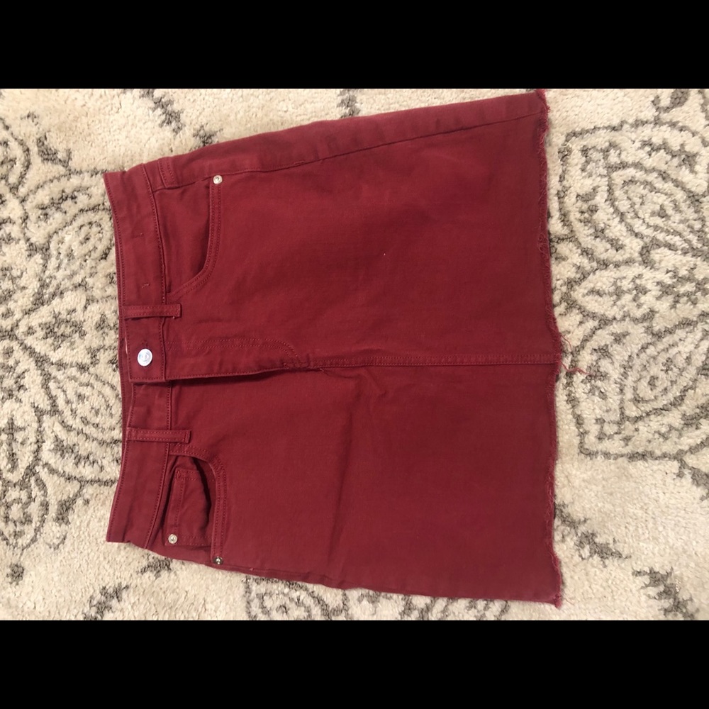 Red Denim Skirt